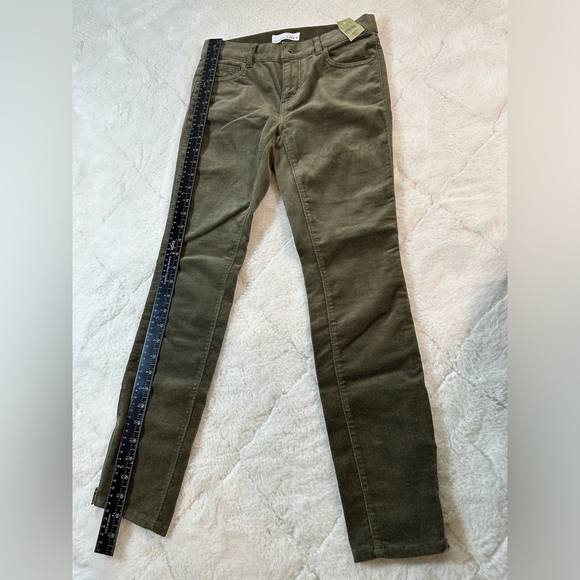 Loft women’s size 0 petite waist 25 modern skinny olive corduroy zipper ankle - Picture 4 of 6
